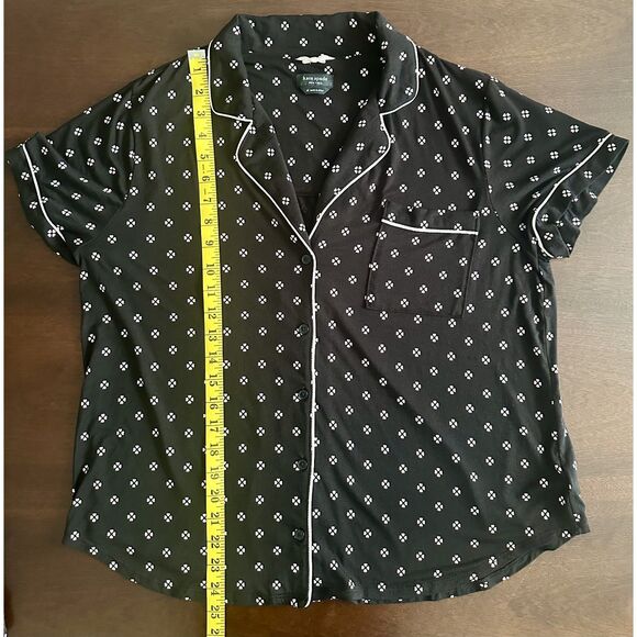 Kate Spade Pajama Set Black Light Pink Short Sleeve Modal Buttery Soft - Picture 7 of 11